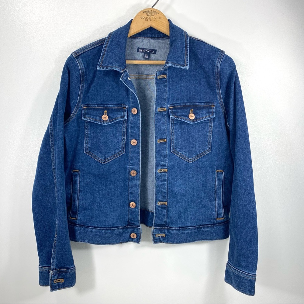 J. Crew Mercantile Classic Blue Stone Wash Trucker Denim Jean Jacket L0527 XS